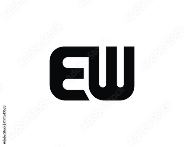 Fototapeta EW Logo Design. EW
