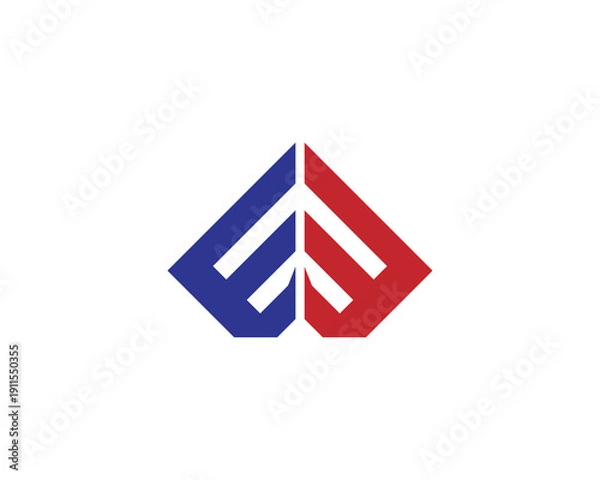 Fototapeta EW Logo Design. EW