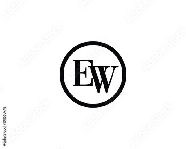 Fototapeta EW Logo Design. EW