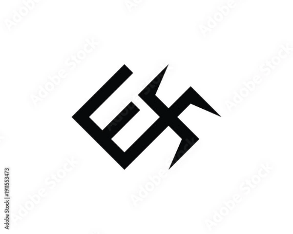 Fototapeta EX Logo Design. EX