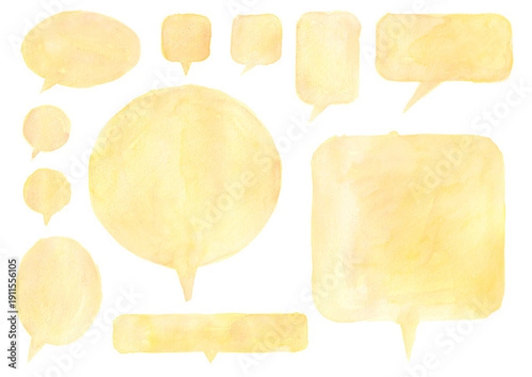 Obraz 吹き出し、水彩、パステルカラー、イエロー