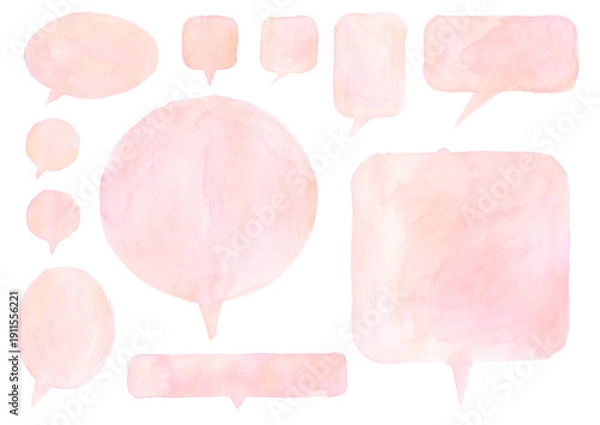 Obraz 吹き出し、水彩、パステルカラー、ピンク