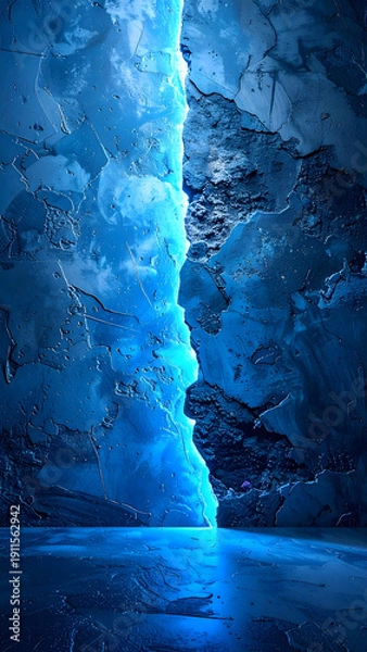 Obraz 壁に浮かぶ薄いブルーグロー