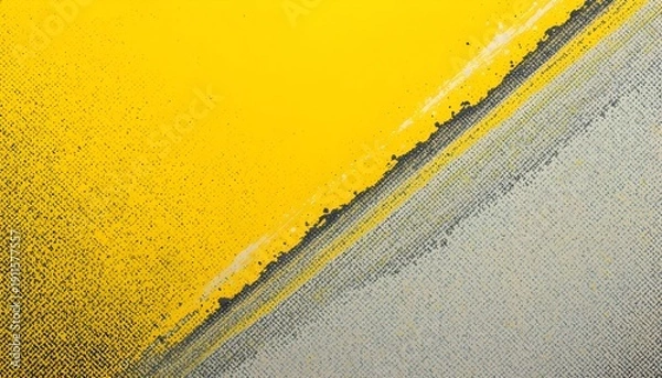 Fototapeta Yellow Side Hatch Halftone Effect Background