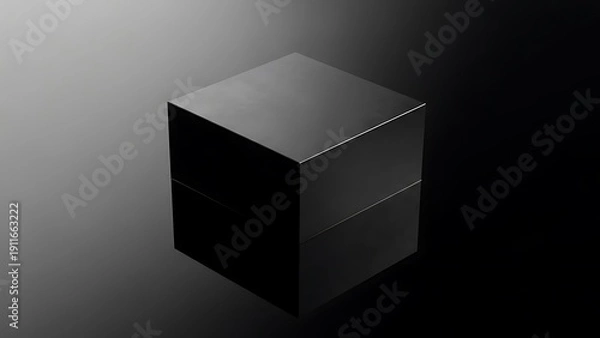 Obraz Sleek black cube on modern gradient background