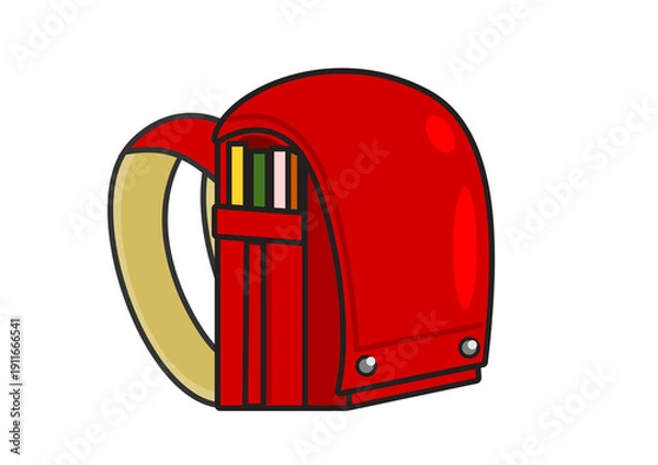 Fototapeta 入学式・新一年生のイメージ 赤いランドセルのイラスト素材