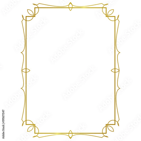 Obraz gold decorative border frame.eps