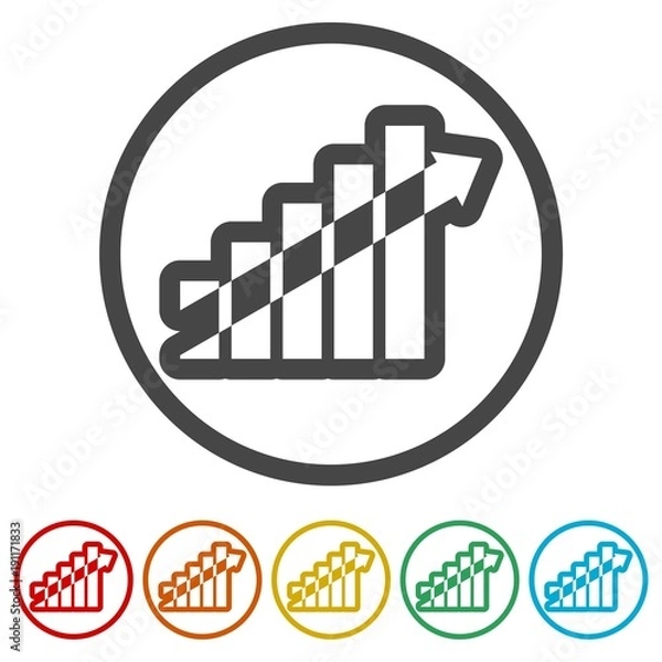 Fototapeta Growth chart, 6 Colors Included