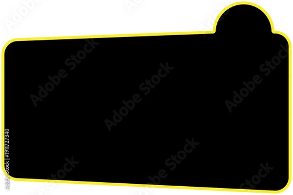 Obraz Black label shape with yellow outline