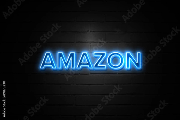 Obraz Amazon neon Sign on brickwall