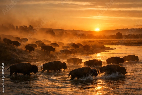 Obraz buffalo in field