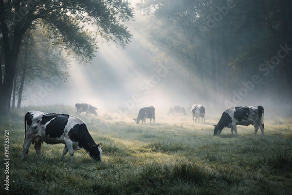 Obraz cows in the field
