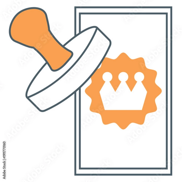 Obraz シンプルなスマートフォンの画面にスタンプが押されるデジタルスタンプラリーのイメージ素材