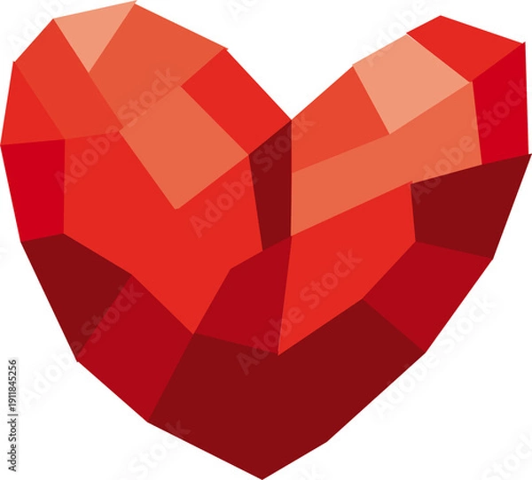 Obraz Low Poly Geometric Heart Illustration