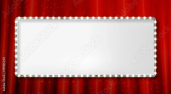 Fototapeta silver frame cinema on a dark background.