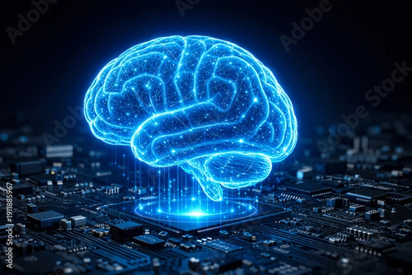 Obraz Futuristic brain scan interface analysis