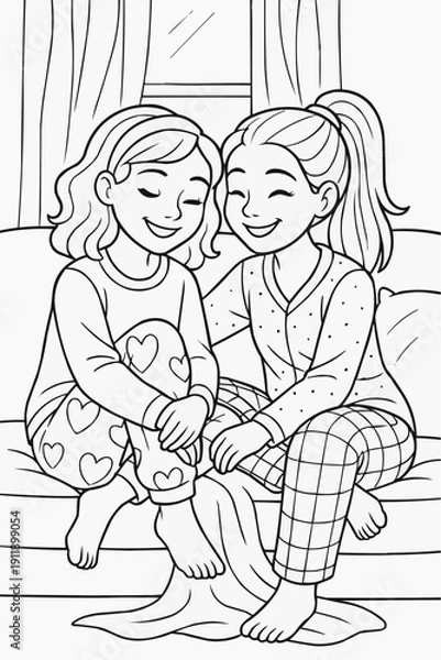 Obraz Girls in pyjamas 