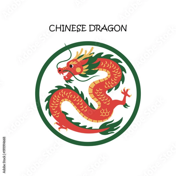 Fototapeta Chinese Dragon Vector Design