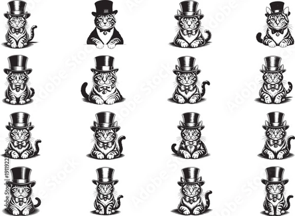 Obraz Cute Cats Clipart Bundle