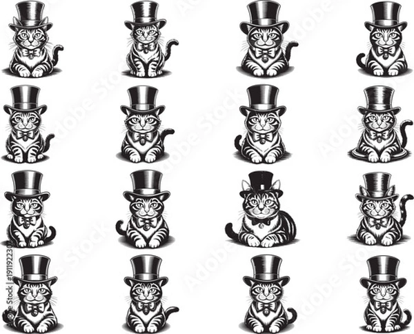 Obraz Cute Cats Clipart Bundle