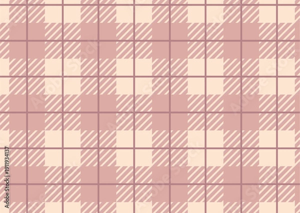 Obraz かわいいチェック柄・格子柄の背景　茶色・チョコレートのテクスチャ