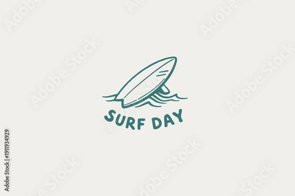 Obraz Surf day retro vector illustration