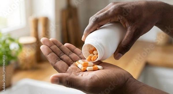 Obraz Hand pouring pills from a bottle