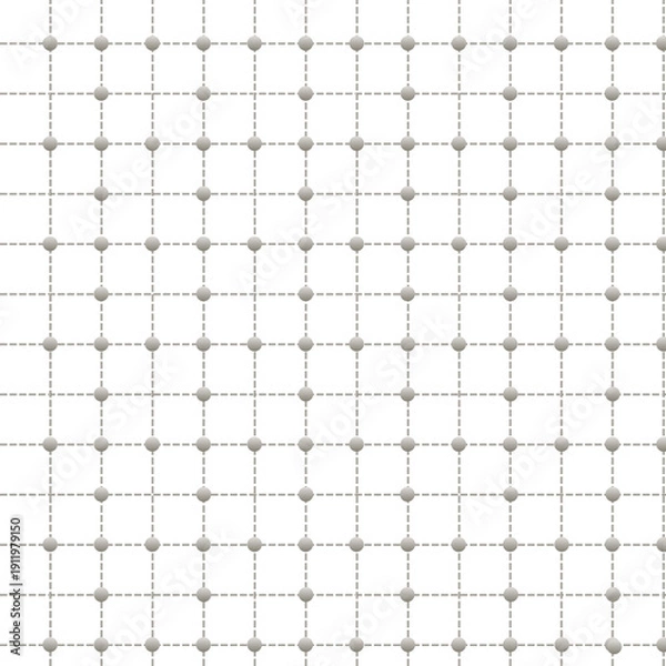 Obraz Neutral Beige Dashed Grid with Dots Seamless Geometric Pattern Background