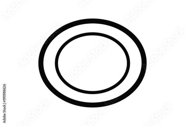 Obraz Simple Black Circle Icon on White Background