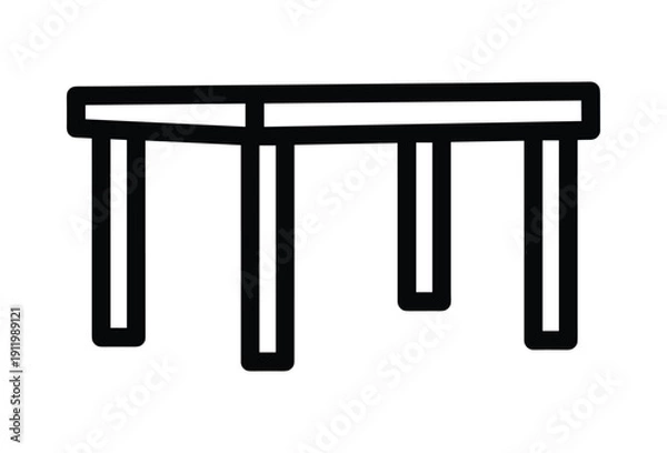 Obraz Simple table outline illustration