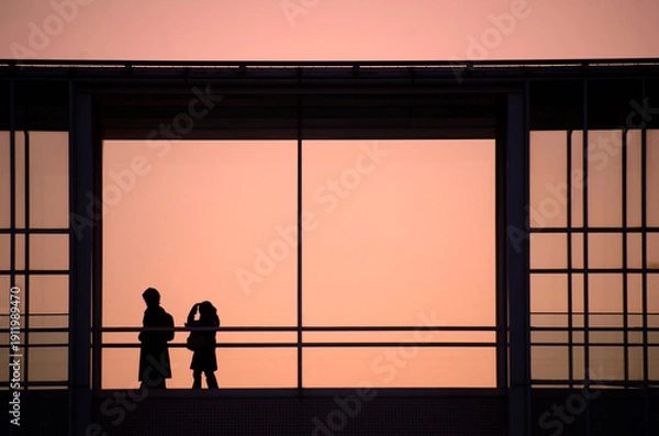 Obraz 夕方のカップル