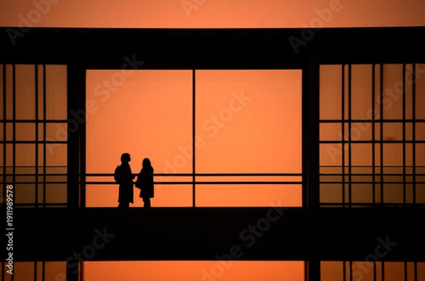 Obraz 夕方のカップル