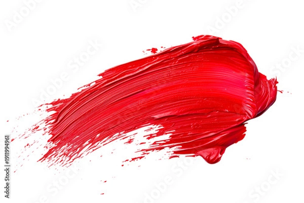 Obraz 赤い絵の具の筆跡テクスチャ　力強いブラシストロークの抽象アート背景
