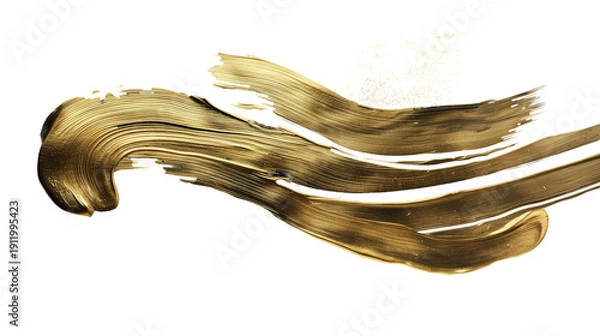 Obraz 金色の絵の具ブラシストロークテクスチャ　高級感のあるゴールドペイント抽象背景