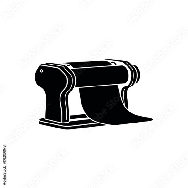 Obraz Pasta Machine Rolling Dough Sheet Silhouette