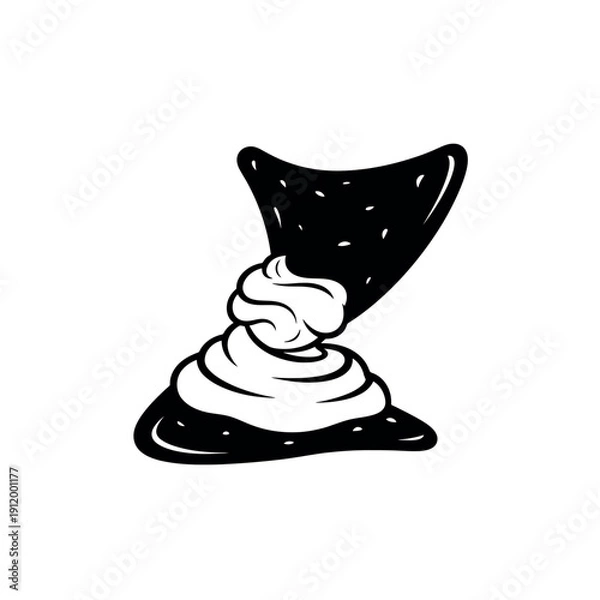 Obraz Nacho Chip Scooping Thick Dip Silhouette Vector