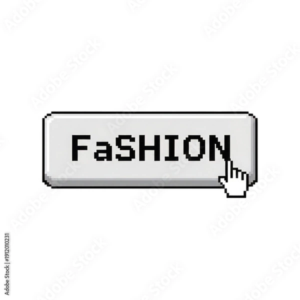Obraz Pixelated Fashion Button with Cursor Clicking