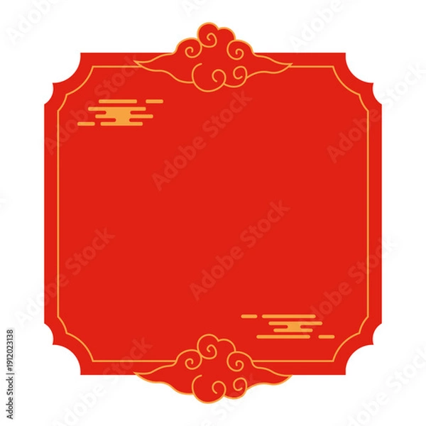 Obraz Red Chinese Cloud Banner Design