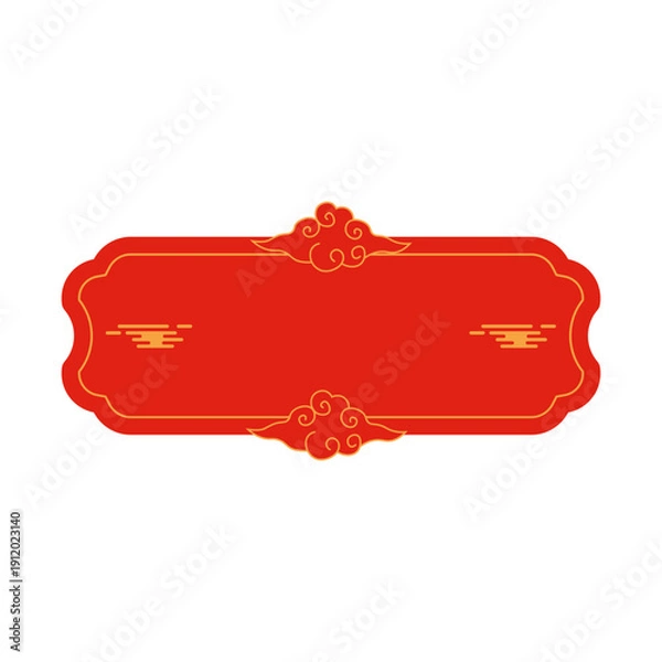Obraz Red Chinese Cloud Banner Design