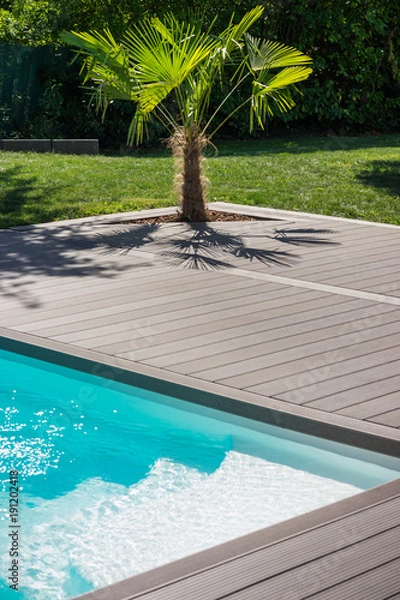 Obraz taras ogrodowy basen