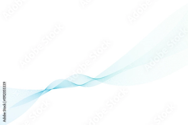 Obraz 右肩上がりに伸びる青い曲線ラインが成長をイメージさせる抽象背景