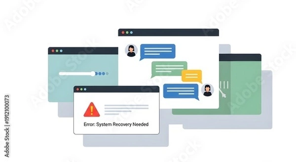 Obraz Error System Recovery Needed Multilayer Windows Screenshot