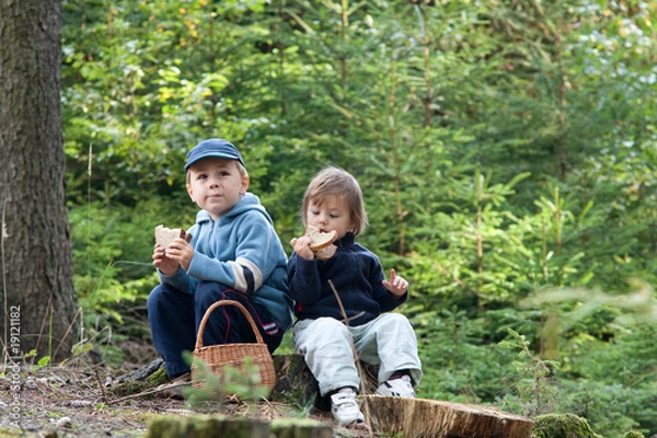 Obraz Children eating picnic