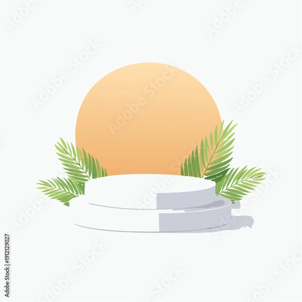 Obraz Minimal Product Showcase Vector with Empty Podium Display and Soft Shadow