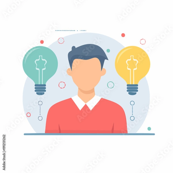 Obraz Creative Problem Solving Illustration with Faceless Business Character