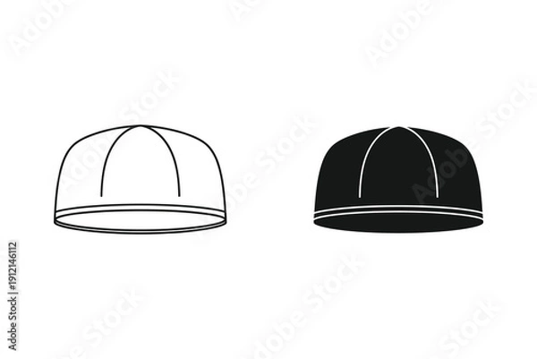Obraz Black and white baseball cap vector illustration flat design