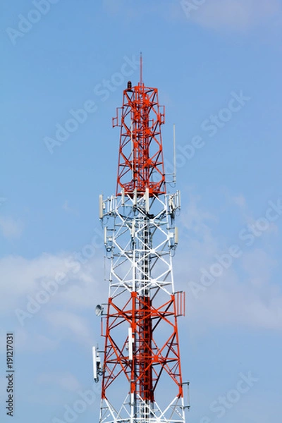 Obraz Telecommunication Tower  on sky background