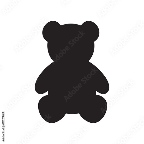 Obraz Black Teddy bear silhouette vector illustration