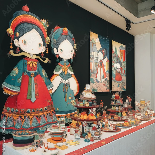 Obraz ドールカフェ。人形。ソウル旅行