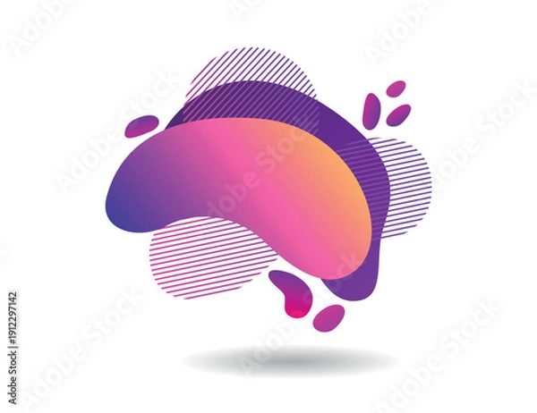 Obraz Dynamic Gradient Abstract Shapes with Striped Accents